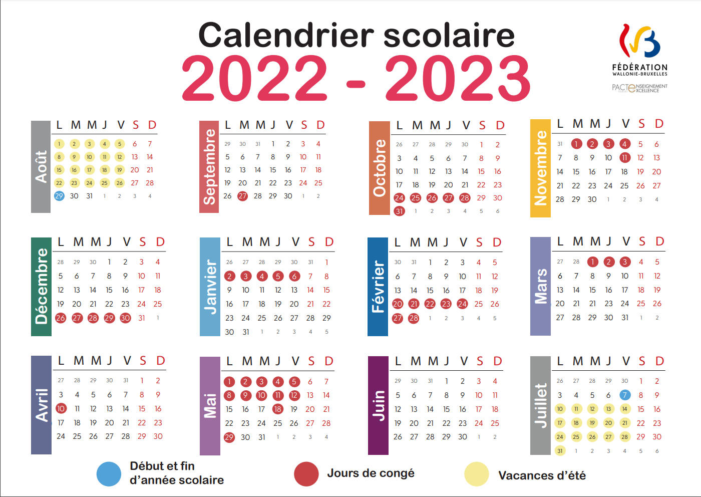 Calendrier Scolaire 2022 2023 La Retraite Du Sacré Cœur